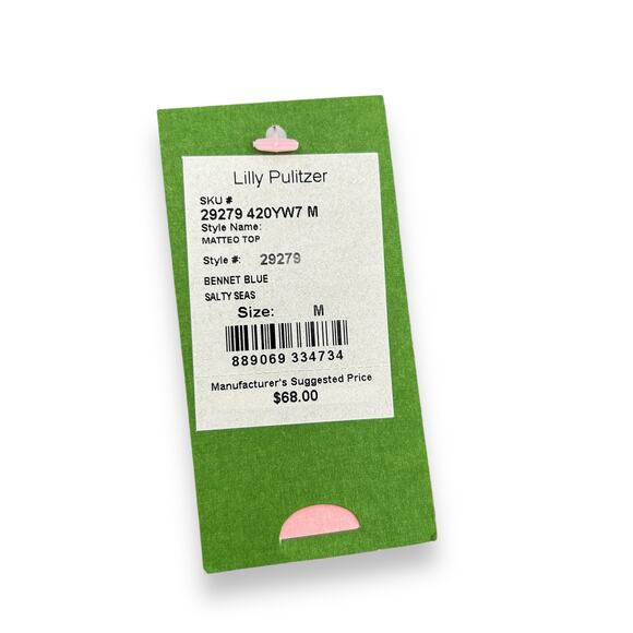 NEW Lilly Pulitzer Matteo Top in Bennet Blue Salty Seas size Medium One Shoulder - Picture 8 of 9